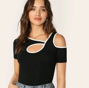 Black asymmetrical top